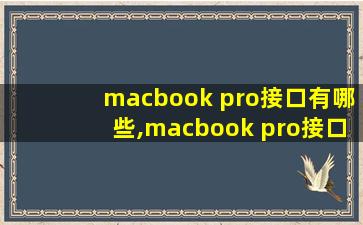 macbook pro接口有哪些,macbook pro接口都能充电吗